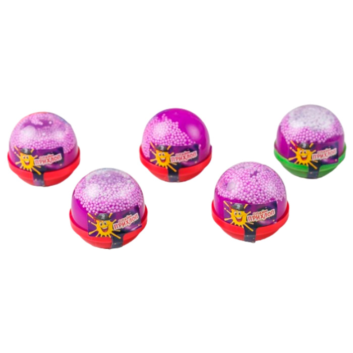 Слайм Прихлоп 40 гр фиолетовый капсула с шариками 00206
