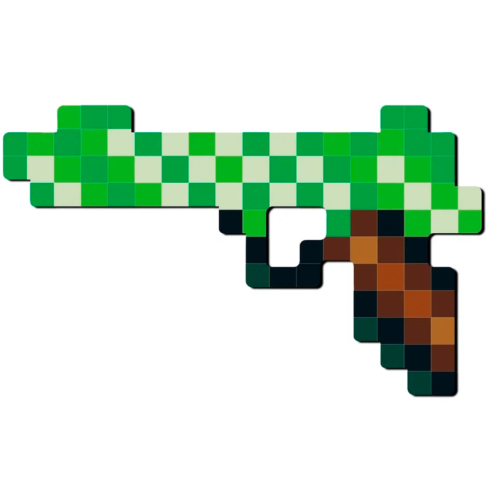 Дер. Пистолет пиксельный зеленый 25 см. 23035ЯиГ