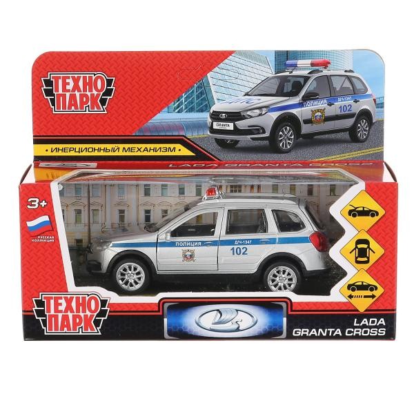Модель GRANTACRS-12POL-SR Lada Granta Cross 2019 Полиция серебристый Технопарк  в кор.
