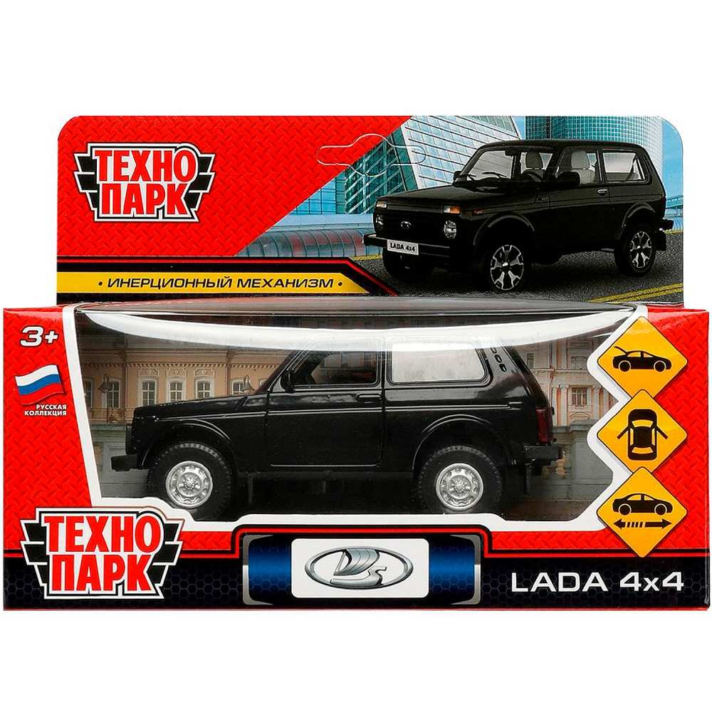 Модель LADA4X4-BK LADA 4х4 черный Технопарк  в коробке