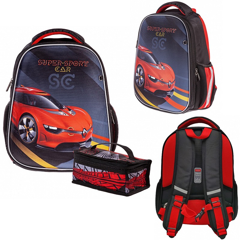 Рюкзак капсула ERGONOMIC Light-Super Sports Car 38х29х15см с термосумкой 60007 Hatber