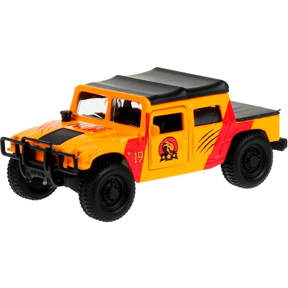 Модель SB-18-09-H1-DINO(WB) HUMMER ПИКАП, 12 см, двери, баг., инер., окрас динозавр Технопарк в коробке /48/