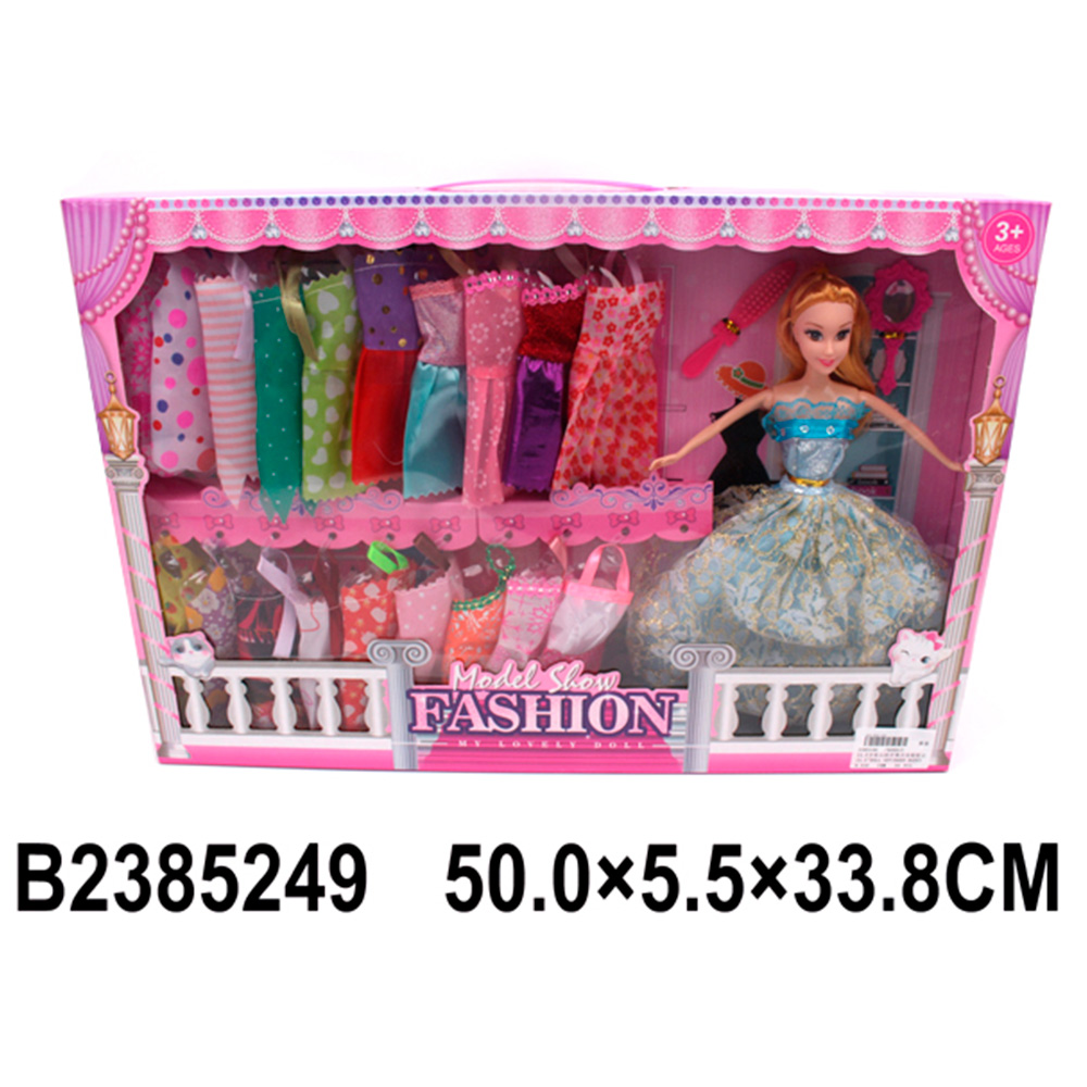 Кукла 668A12 с набором платьев в кор.