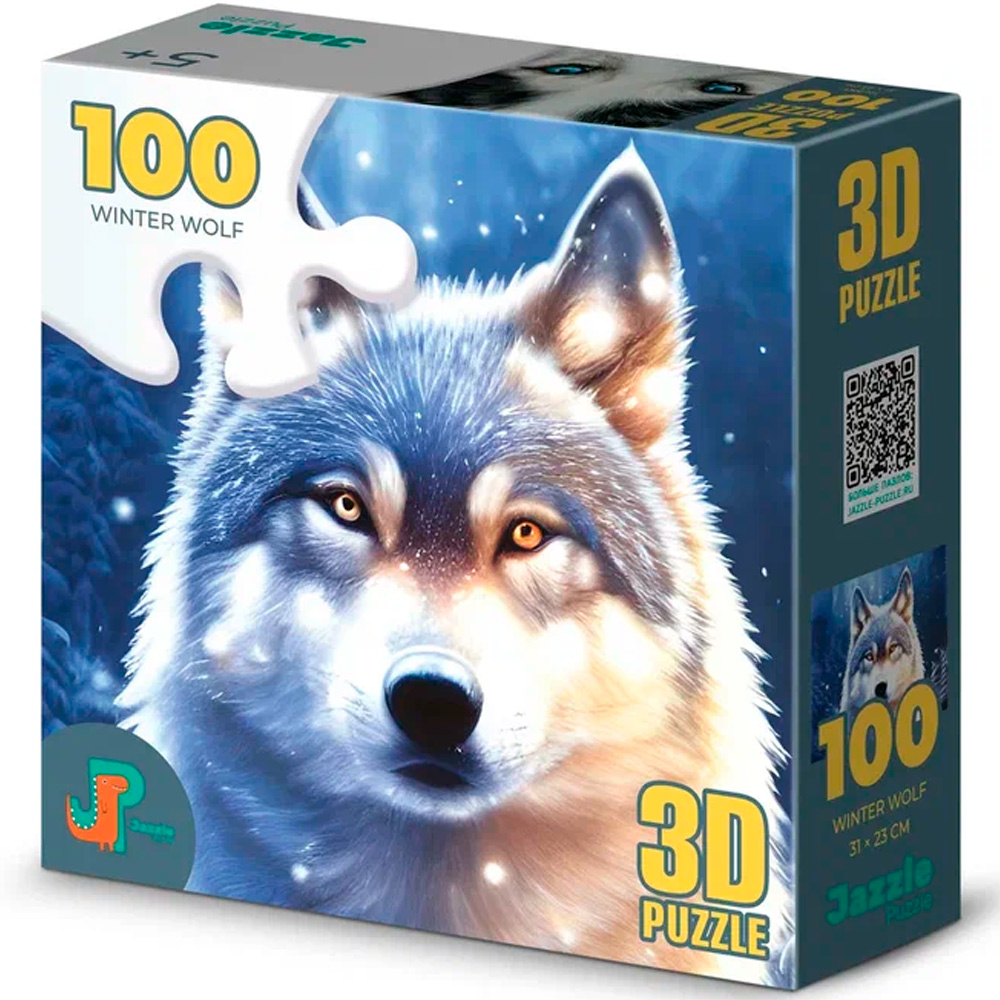 Пазл 100 3D Зимний волк 16014