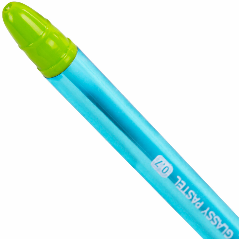 Ручка шариковая синяя масляная с грипом BRAUBERG GLASSY PASTEL MIX 144105
