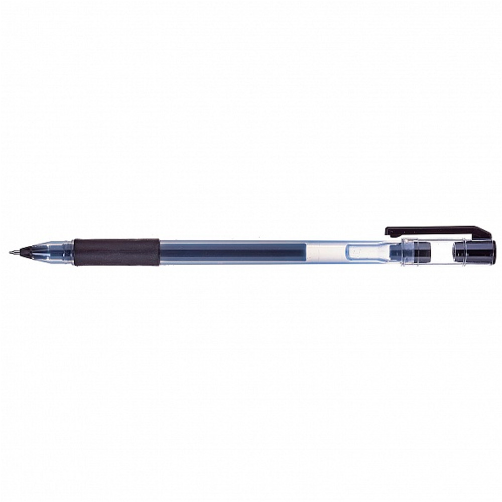 Ручка гелевая черный Pick Синяя 0,5мм с резиновым грипом GP_080025
