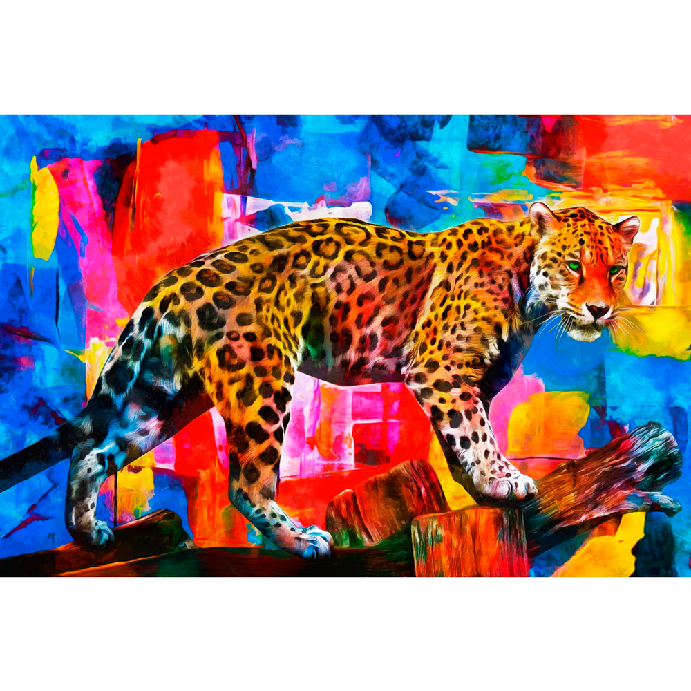 Набор для творчества Алмазная мозаика 30х40 см Радужный леопард НД-8596