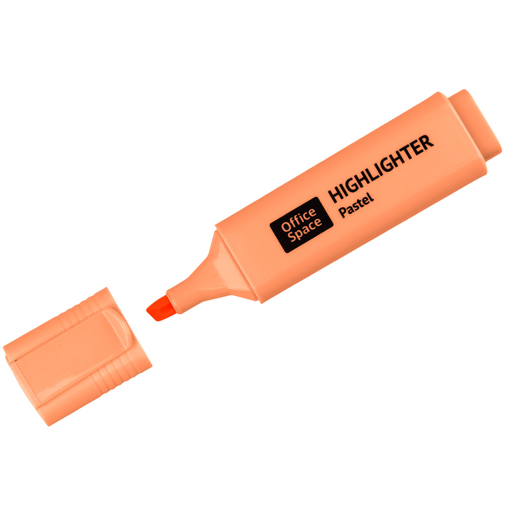 Текстовыделитель OfficeSpace пастельный цвет, оранжевый, 1-5мм 347849.