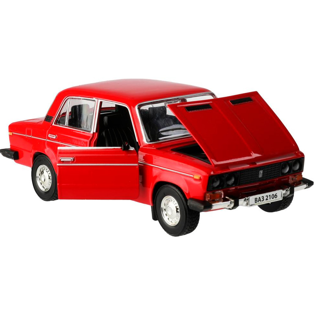 Модель VAZ-2106-R LADA 2106, 18,5 см,инер.,красная Технопарк  в коробке 