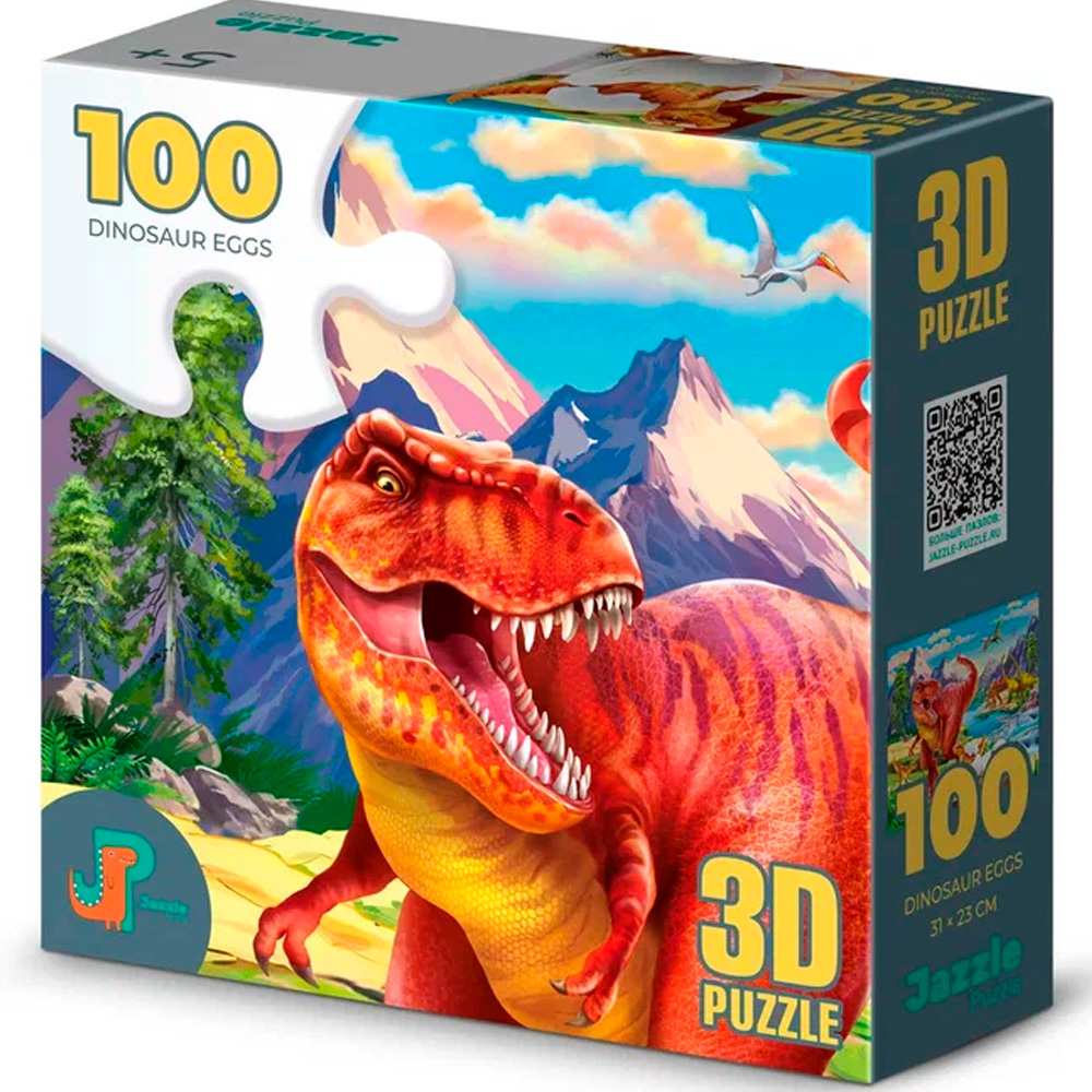 Пазл 100 3D Яйца динозавров 16005