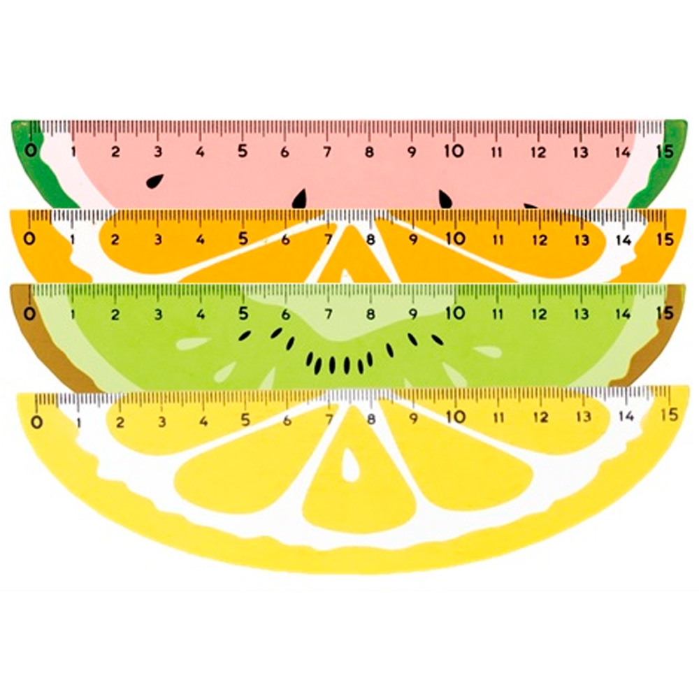 Линейка деревянная 15 см Фрукты 89612