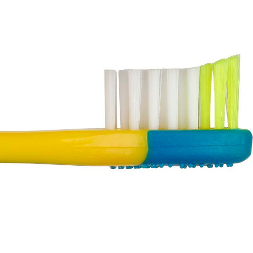 Зубная щетка на присоске для детей СИНИЙ ТРАКТОР желтая MASTER DENT 95638-STR
